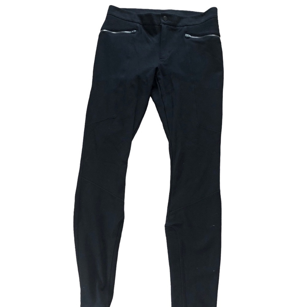 Athleta Black Ponte Moto 2.0 Pants Style 868912 Size 8T Tall Athletic Stretch